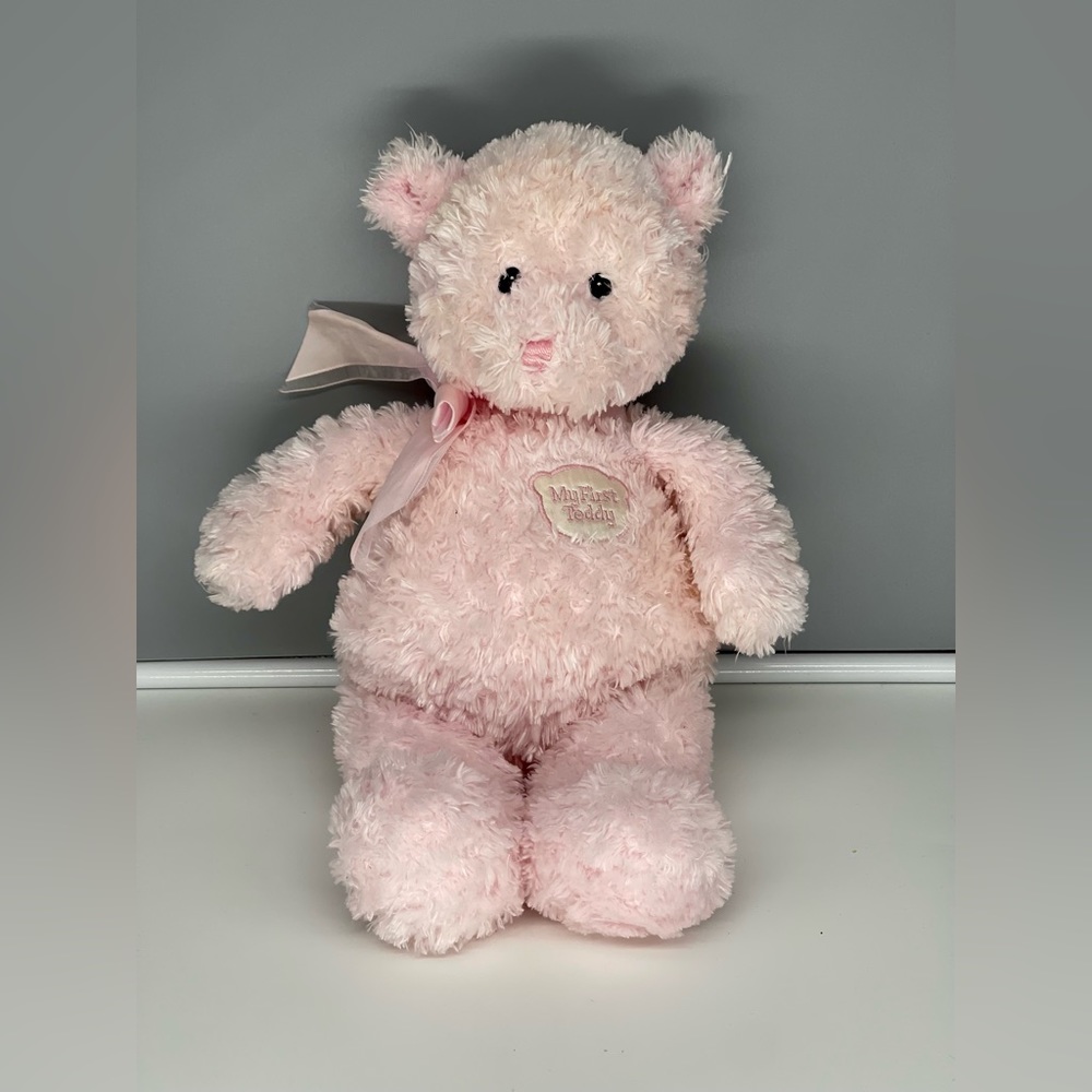 Gund Baby My First Teddy Bear Pink Plush Stuffed Animal 58617 Sewn Eyes 14” - Picture 5 of 9